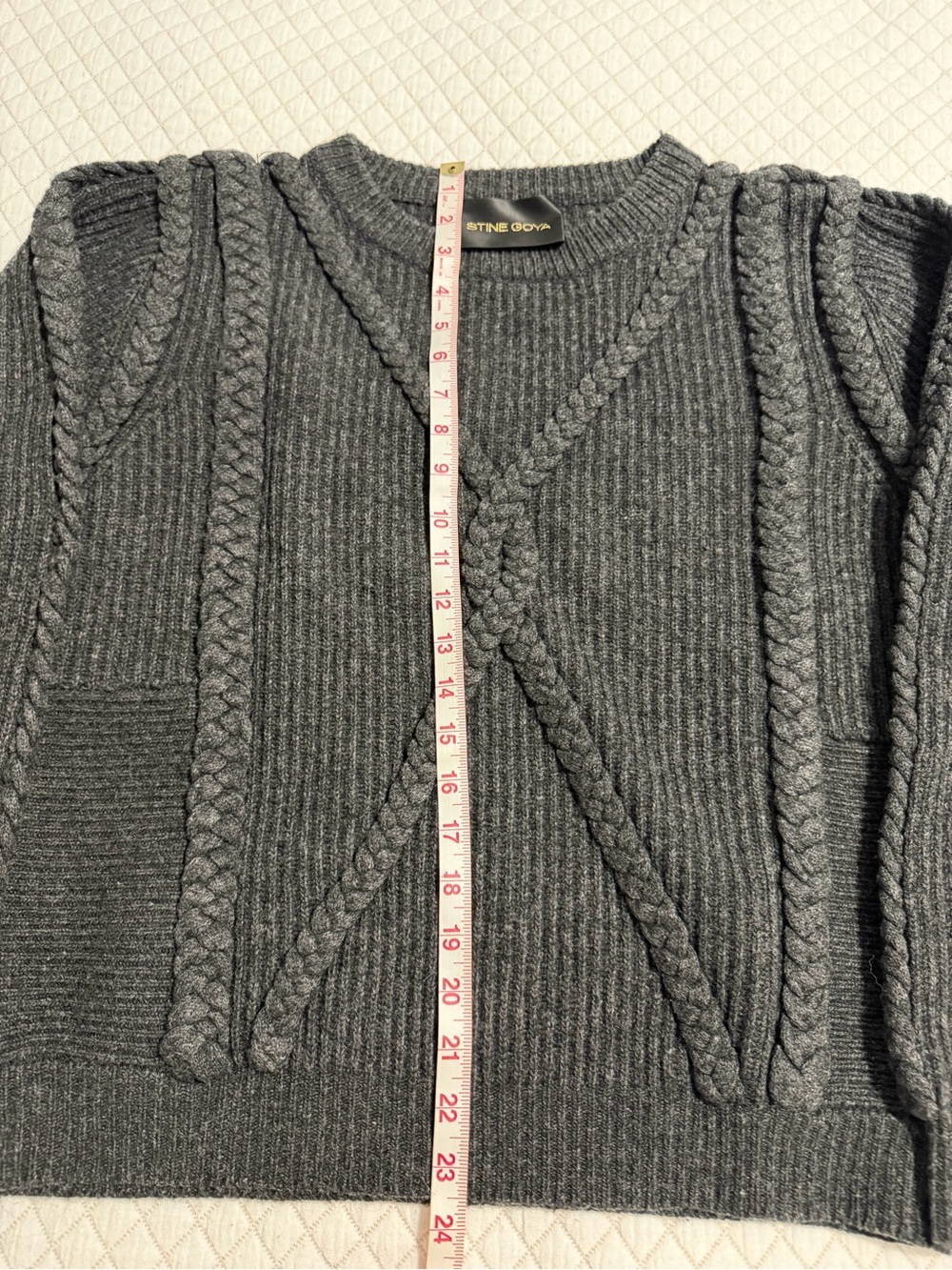 Stine Goya Dark Grey Braided Detail Heavy Knit Sweater - Picture 8 of 9